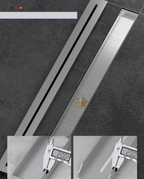 Brushed 304 Stainless Odor-Blocking Linear Shower Drain (Tile-Flush)