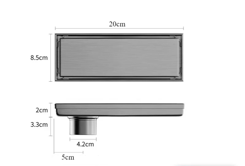 Brushed 304 Stainless Steel Odor-Blocking Floor Drain (Square)