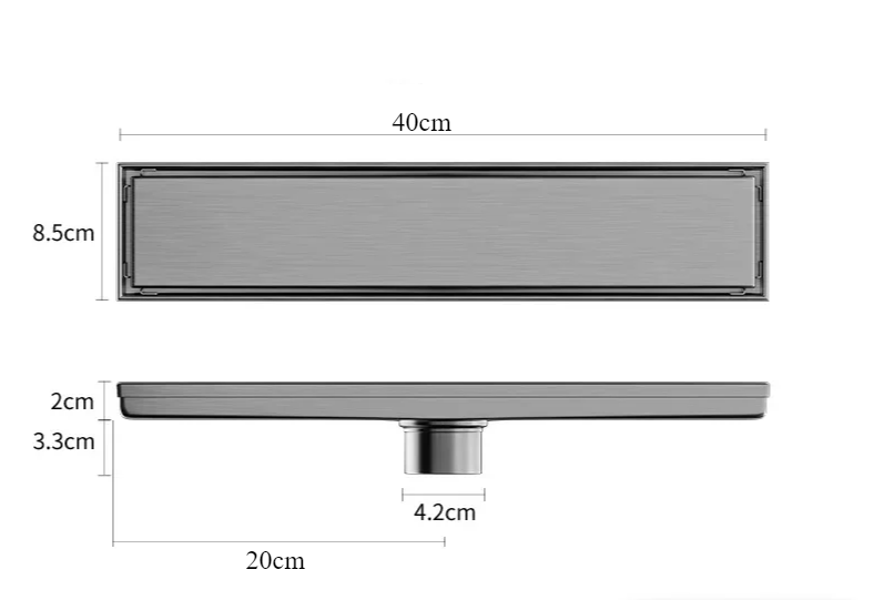 Brushed 304 Stainless Steel Odor-Blocking Floor Drain (Square)
