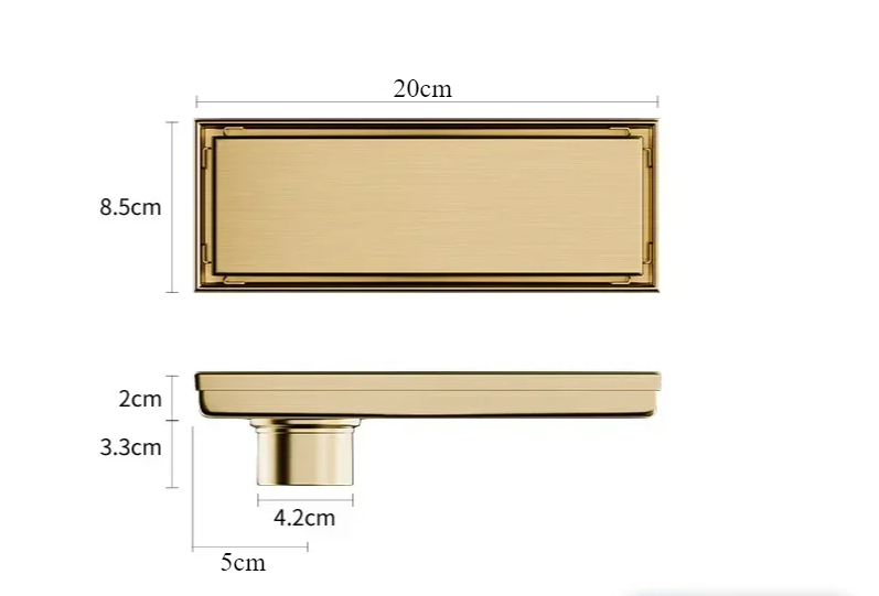 Brushed 304 Stainless Steel Odor-Blocking Floor Drain (Square)