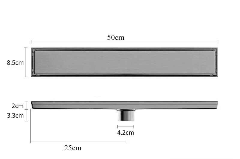 Brushed 304 Stainless Steel Odor-Blocking Floor Drain (Square)