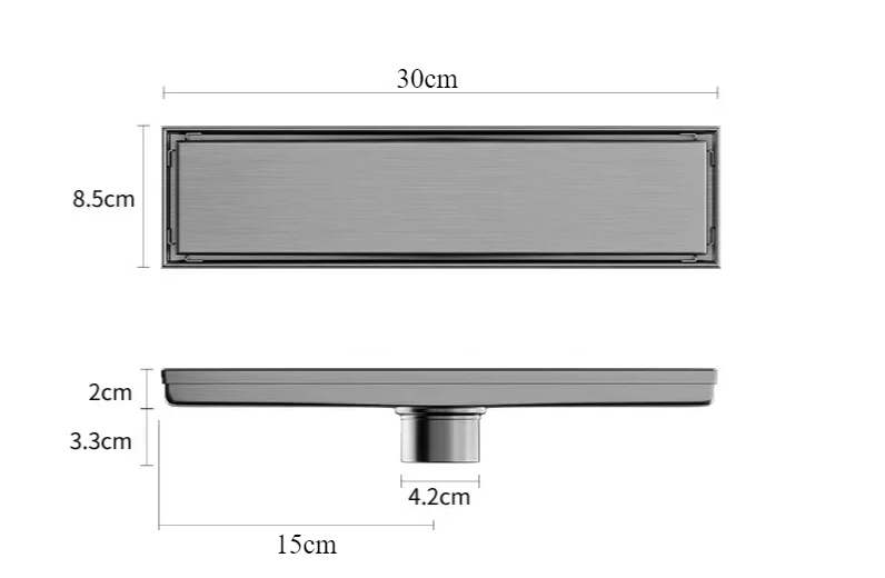 Brushed 304 Stainless Steel Odor-Blocking Floor Drain (Square)