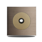 Brushed Aluminum Flush-Mount Schuko Wall Outlet (USB & CAT6)
