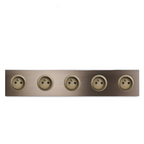 Brushed Aluminum Flush-Mount Schuko Wall Outlet (USB & CAT6)