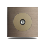 Brushed Aluminum Flush-Mount Schuko Wall Outlet (USB & CAT6)