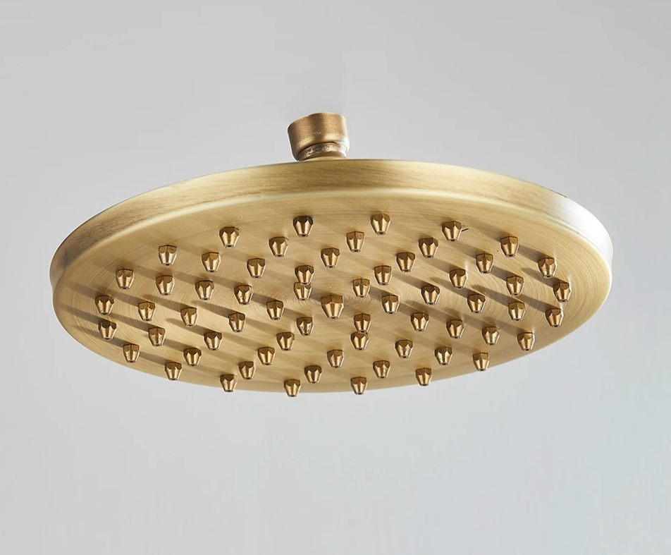 Brushed Antique Brass Rainfall Shower Head (Wall-Mounted)