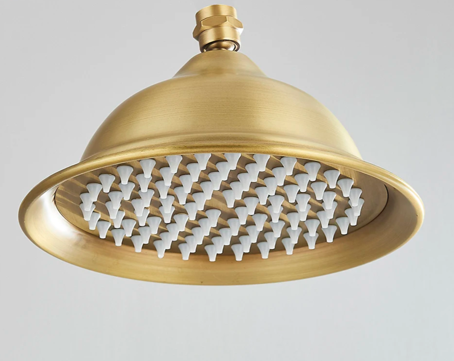 Brushed Antique Brass Rainfall Shower Head (Wall-Mounted)