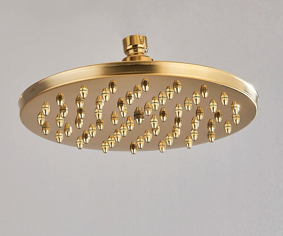 Brushed Antique Brass Rainfall Shower Head (Wall-Mounted)