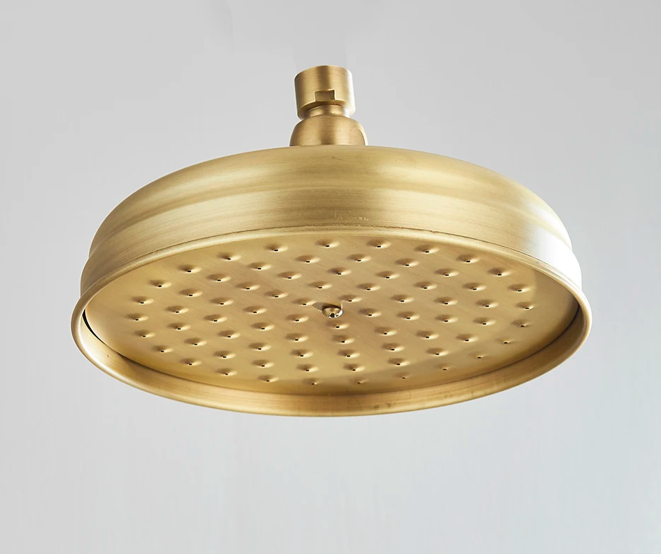 Brushed Antique Brass Rainfall Shower Head (Wall-Mounted)