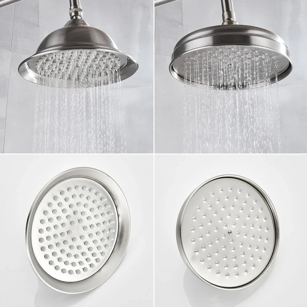 Brushed Antique Brass Rainfall Shower Head (Wall-Mounted)