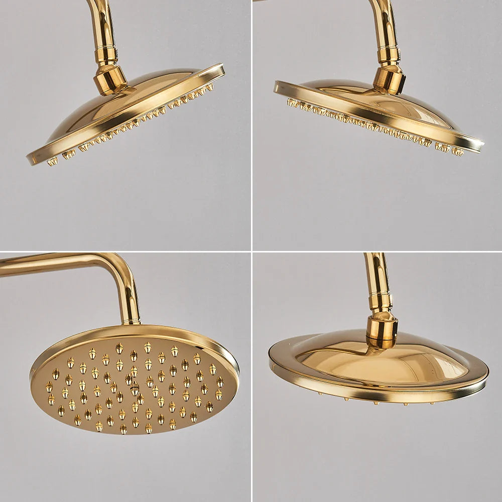 Brushed Antique Brass Rainfall Shower Head (Wall-Mounted)