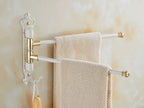 Brushed Gold Antique-Engraved Foldable Towel Bar (20 in)
