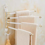 Brushed Gold Antique-Engraved Foldable Towel Bar (20 in)