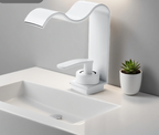 Brushed Gold Solid Brass Waterfall Bathroom Faucet