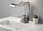 Brushed Gold Solid Brass Waterfall Bathroom Faucet