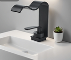 Brushed Gold Solid Brass Waterfall Bathroom Faucet