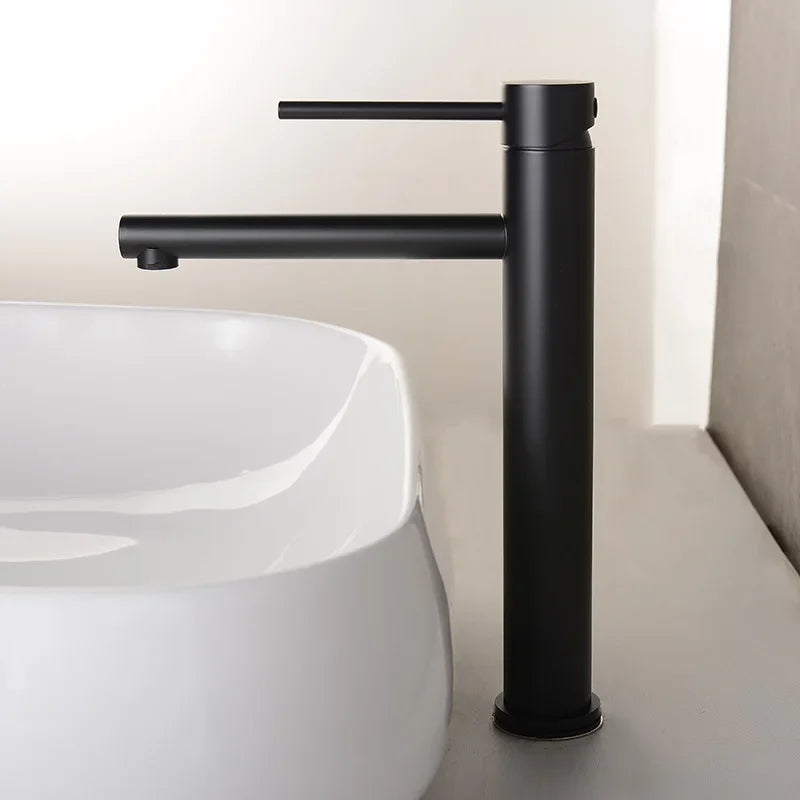 Brushed Rose Gold Stainless Steel Single-Handle Vessel Faucet (Single-Hole)