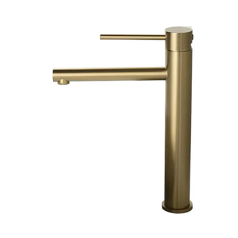 Brushed Rose Gold Stainless Steel Single-Handle Vessel Faucet (Single-Hole)