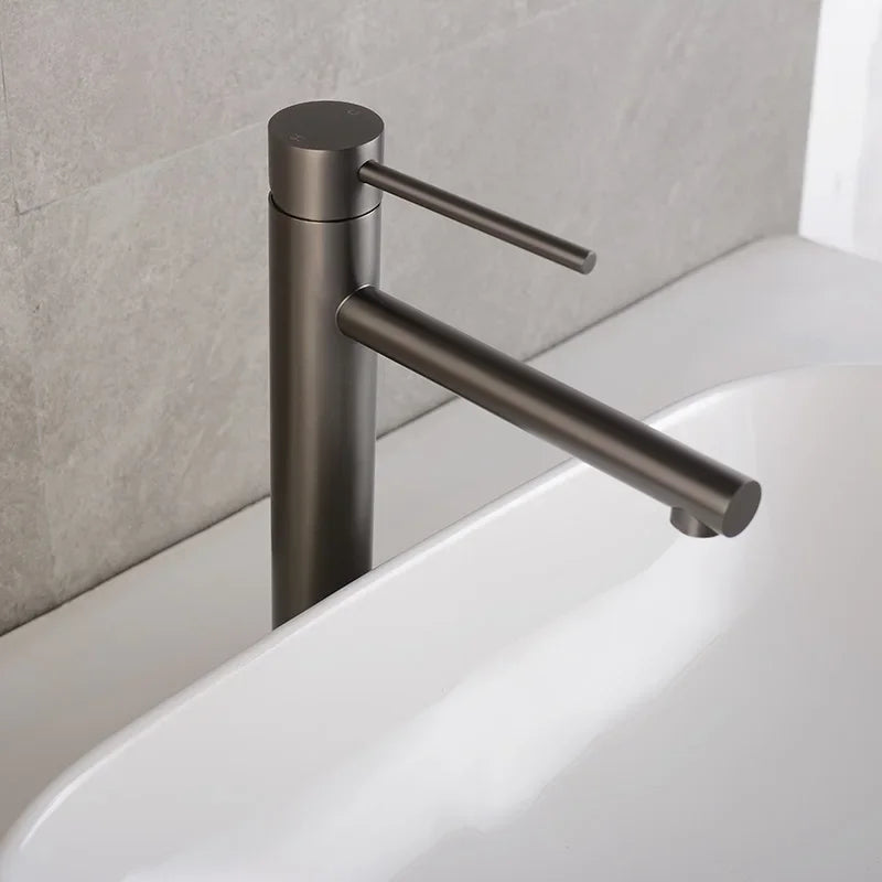 Brushed Rose Gold Stainless Steel Single-Handle Vessel Faucet (Single-Hole)