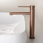 Brushed Rose Gold Stainless Steel Single-Handle Vessel Faucet (Single-Hole)