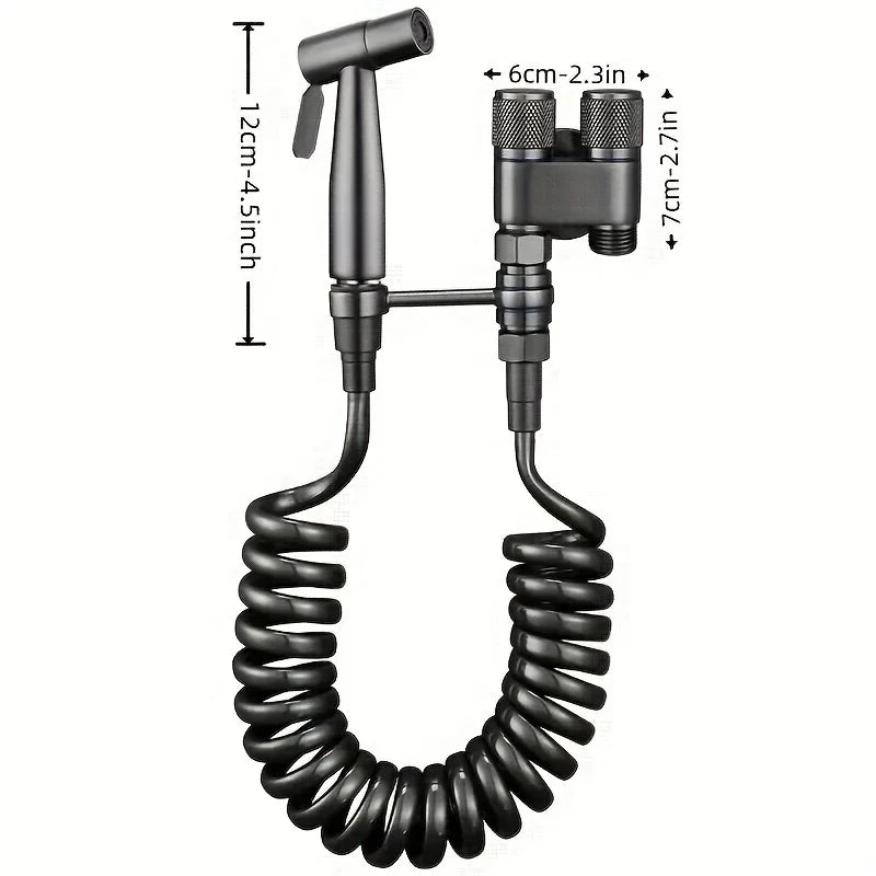 Brushed Stainless Dual-Outlet Wall-Mounted Bidet Sprayer