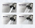Brushed Stainless Steel 360° Swivel Wall-Mount Faucet (Single-Lever, 4 Spray Modes)