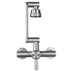 Brushed Stainless Steel 360° Swivel Wall-Mount Faucet (Single-Lever, 4 Spray Modes)