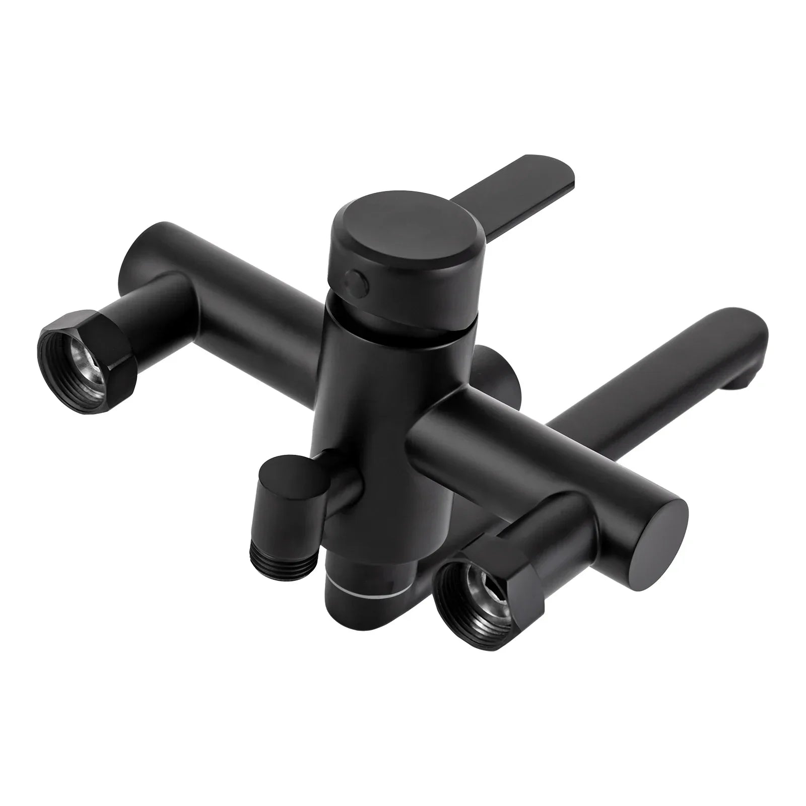 Brushed Stainless Steel 360° Swivel Wall-Mount Kitchen Faucet (Extendable Sprayer)