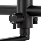 Brushed Stainless Steel 360° Swivel Wall-Mount Kitchen Faucet (Extendable Sprayer)