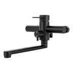 Brushed Stainless Steel 360° Swivel Wall-Mount Kitchen Faucet (Extendable Sprayer)