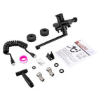 Brushed Stainless Steel 360° Swivel Wall-Mount Kitchen Faucet (Extendable Sprayer)