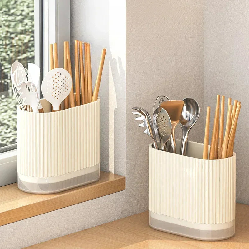 Built-In Drainage No-Drill Cutlery Holder