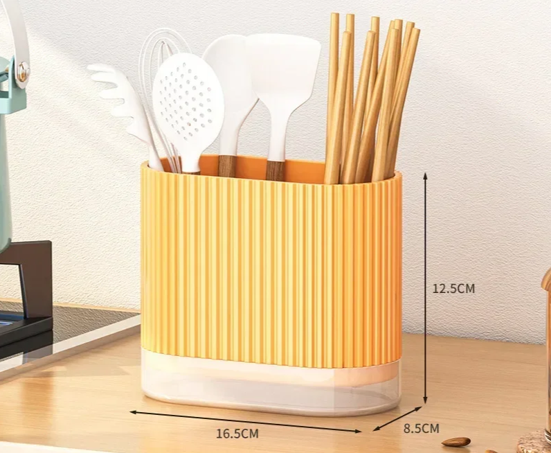 Built-In Drainage No-Drill Cutlery Holder