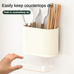 Built-In Drainage No-Drill Cutlery Holder