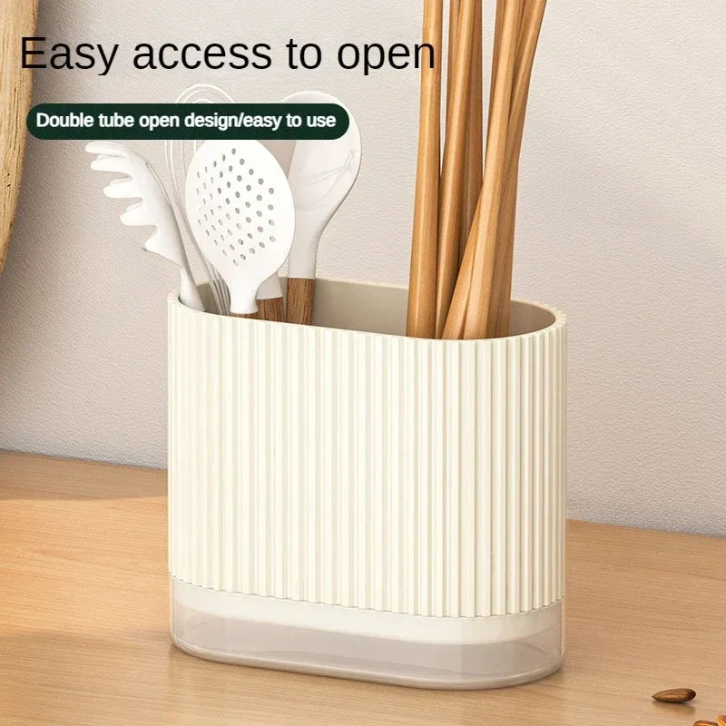 Built-In Drainage No-Drill Cutlery Holder