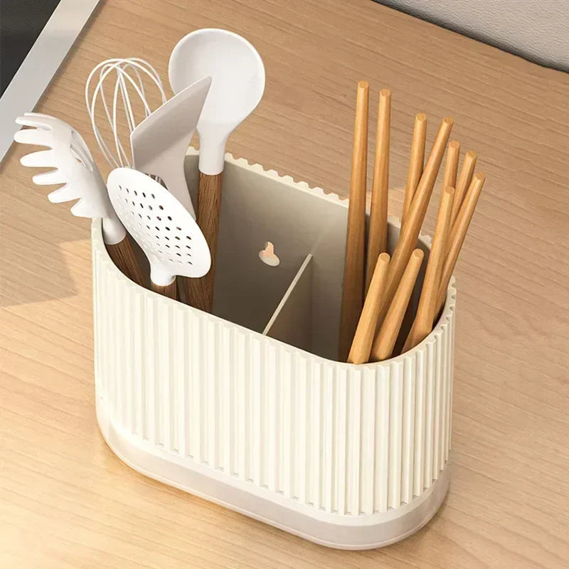 Built-In Drainage No-Drill Cutlery Holder