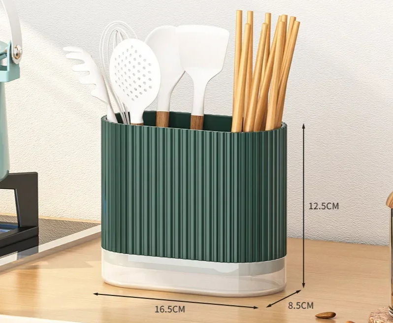 Built-In Drainage No-Drill Cutlery Holder