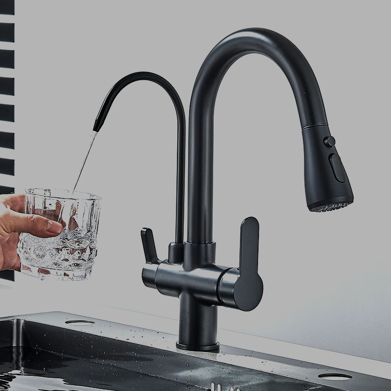 Built-In Filtered Pull-Out Kitchen Faucet (360° Rotation)