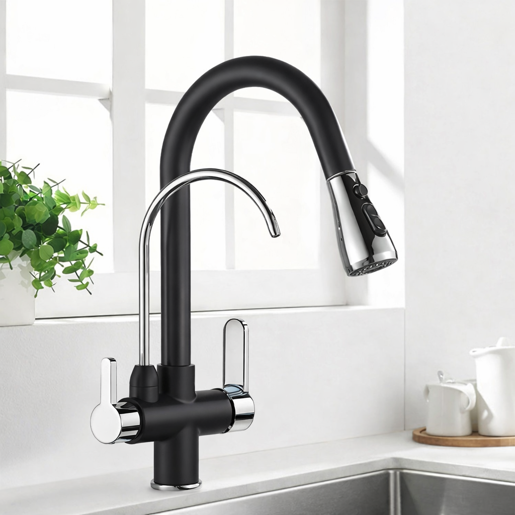 Built-In Filtered Pull-Out Kitchen Faucet (360° Rotation)