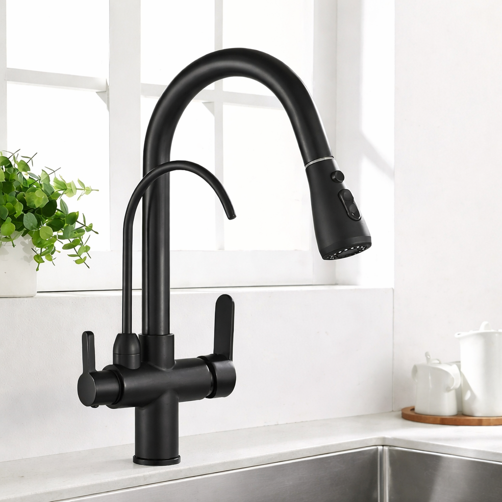 Built-In Filtered Pull-Out Kitchen Faucet (360° Rotation)