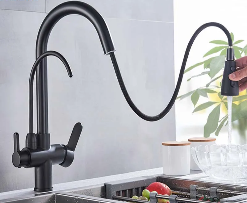 Built-In Filtered Pull-Out Kitchen Faucet (360° Rotation)