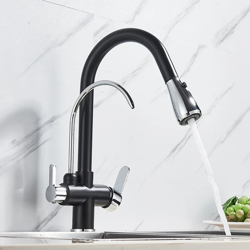 Built-In Filtered Pull-Out Kitchen Faucet (360° Rotation)