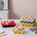 Ceramic Non-Roll Refrigerator-Safe Egg Holder (6- or 12-Slot)