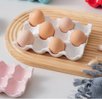 Ceramic Non-Roll Refrigerator-Safe Egg Holder (6- or 12-Slot)