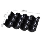 Ceramic Non-Roll Refrigerator-Safe Egg Holder (6- or 12-Slot)
