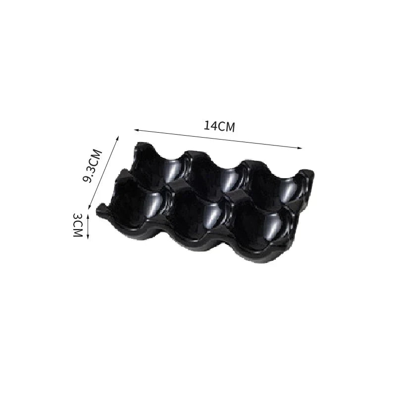 Ceramic Non-Roll Refrigerator-Safe Egg Holder (6- or 12-Slot)