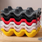 Ceramic Non-Roll Refrigerator-Safe Egg Holder (6- or 12-Slot)