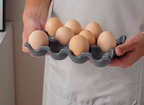 Ceramic Non-Roll Refrigerator-Safe Egg Holder (6- or 12-Slot)