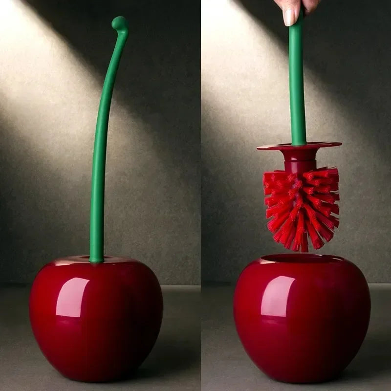 Cherry-Shaped Hygienic Toilet Brush & Holder