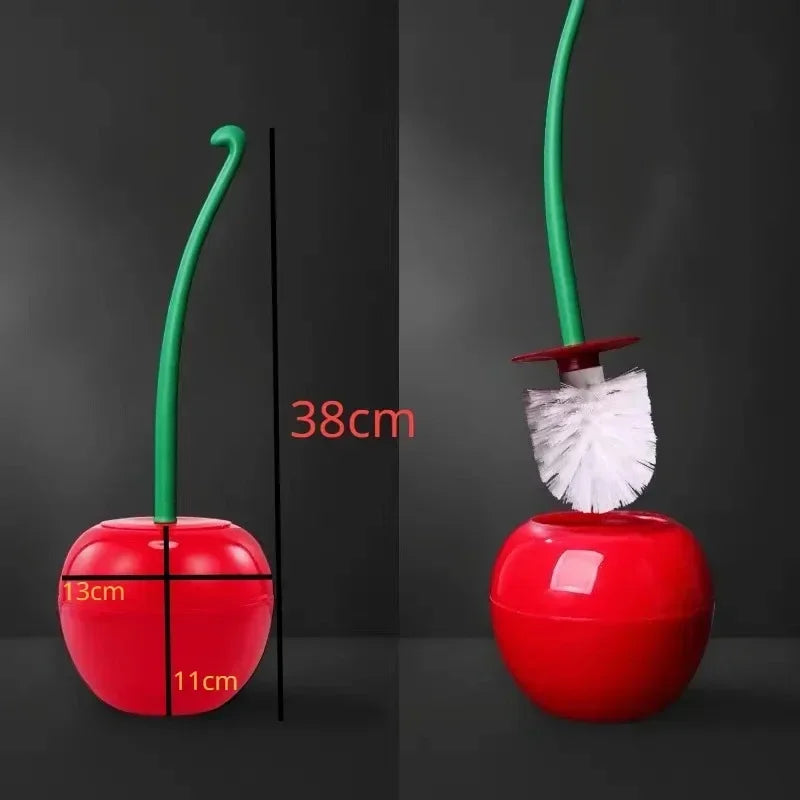 Cherry-Shaped Hygienic Toilet Brush & Holder